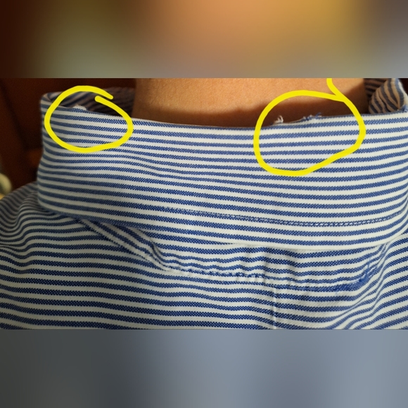 IZOD men's long sleeve button up shirt. Blue & white stripes. Size 18 XXL - Picture 5 of 6